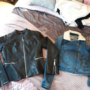 2 jackets/ 1 faux leather/ 1 Jean
